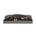 thumbnail image 1 of Furhaven Cama ortopédica para perros medianos y pequeños con refuerzos extraíbles y funda lavable, para perros de hasta 35 libras - Sofá cómodo con decoración tejida y de felpa - Marrón diamante, medi, 1 of 5