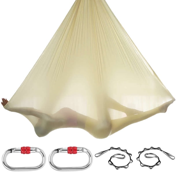 5*2.8m Aerial Silks Set Yoga Swing Hammock Equipment Anti-Gravity Inversion Belt for GYM Home Aerial Dance Flying YogaBlack He Qiyong unisex