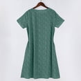 thumbnail image 5 of longantii Floral Midi Dresses for Women Casual Crew Neck Flowy Swing Dress Casual A Line Short Sleeve Summer Beach Dresses Loose Elegent Formal Cocktail Prom Dress Green S, 5 of 5
