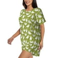 thumbnail image 2 of "Wukai Funny Chicken Women's Pajama Set - Short-Sleeve Top and Shorts with Elastic Waistband and Pockets for Loungewear, Yoga, and Casual Wear-Small, 2 of 8