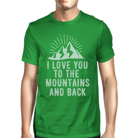 Back Dark T-shirt - Mountain And Back Men's Green Cotton Tee Unique Graphic T Shirt