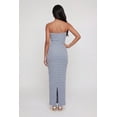 thumbnail image 2 of Women's Striped Ribbed Knit Strapless Maxi Dress with Back Slit, 2 of 2