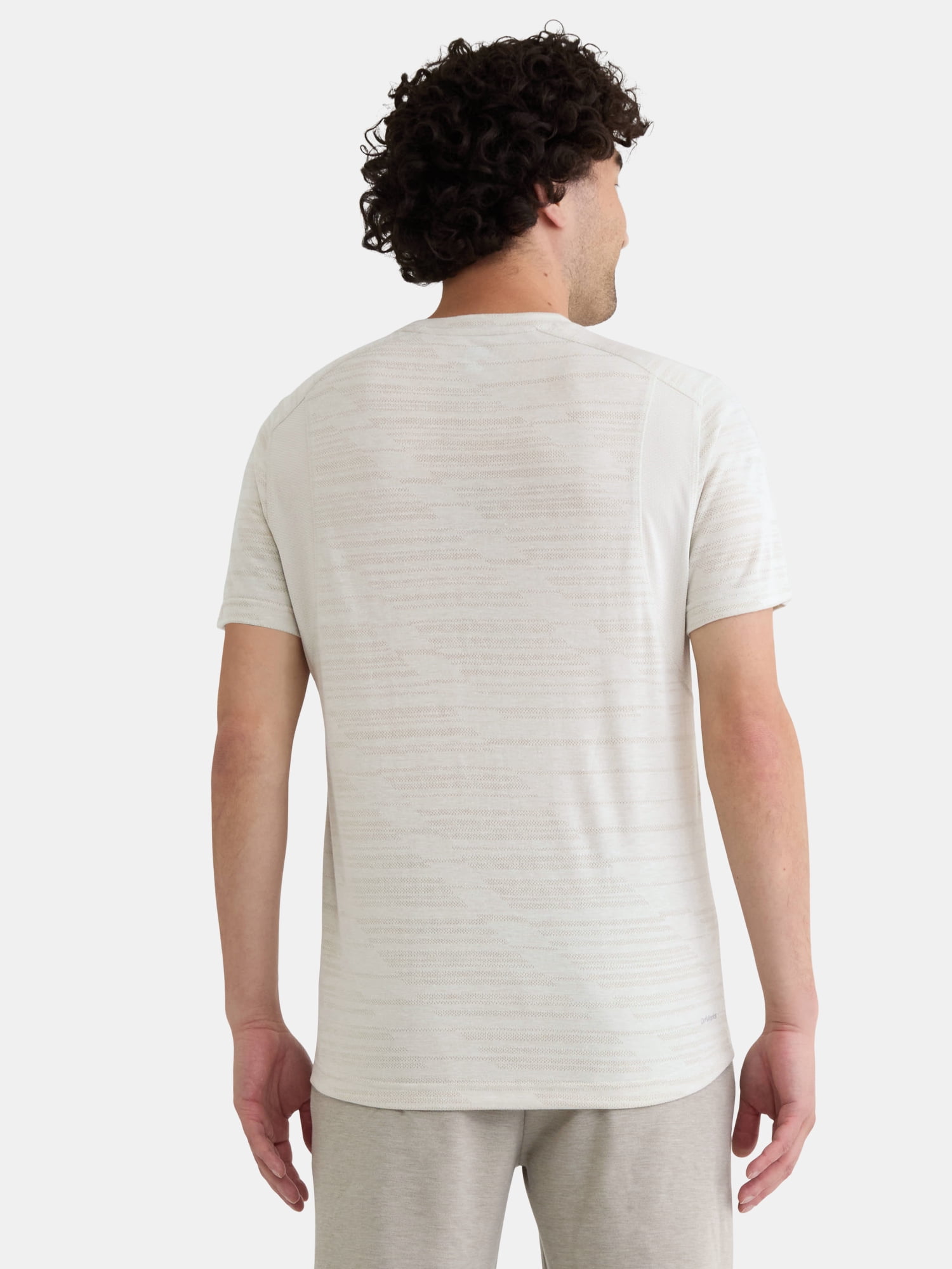 Athletic Works Men's and Big Men's Jacquard Short Sleeve Workout Shirt, Sizes S-3XL