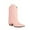 Pink, variant on TKYCMSUAKI Women's Over-The-Knee Boots,Cowboy Boots for Women - Cowgirl Western Mid Calf Boots, Pointed Toe Retro Chunky Heel Slip On Fashion Classic Short Boots Pull On for Ladies Summer Fall