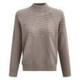 thumbnail image 7 of Women's Mock Turtleneck Sweater, Long Sleeve Embossed Design Pullover, Chunky Knit Winter Top, Solid Color Casual Jumper, Batwing Sleeve Sweater, Everyday Winter Wear Light Ashy M, 7 of 7
