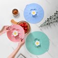 thumbnail image 3 of Reheyre Flexible Anti-deformed Anti-Spill Cover - Hanging Storage, Flower Design - Silicone Food Grade Spill Stopper Lid for Pots - Space Saving, Keep Freshness, 3 of 8