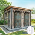 thumbnail image 6 of Outdoor Curtains for Patio Waterproof, Turquoise Vintage Door Outdoor Privacy Panels Grommet, Countryside Barn Abstract Art Blackout Outside Curtains for Porch/Cabana/Pergola/Gazebo 54"x95", 2 Panels, 6 of 8