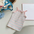 thumbnail image 2 of Spaghetti Strap Girls Striped Tank Top Cute Slim Fit Y2k 𝐂olorblock Sleeveless Shirts Aesthetic Athletic Sport Tops, 2 of 9