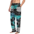 thumbnail image 5 of Men's Pajama Pants with Pockets Sleepwear Lounge Pants Stretch Casual Fox Animals Black Star, 5 of 7