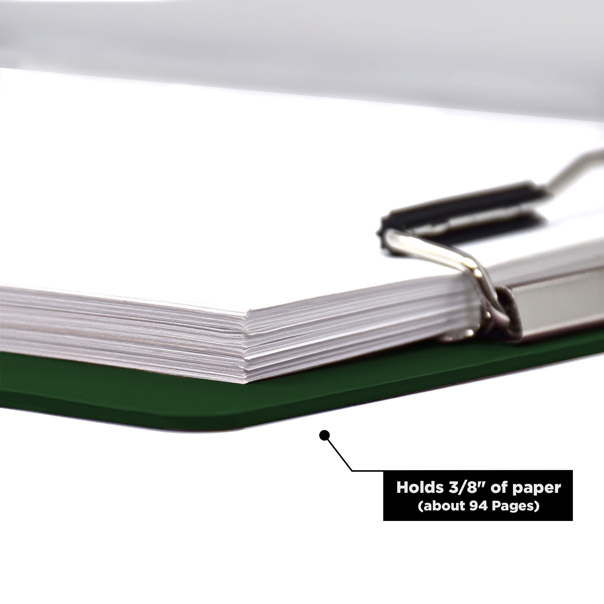 Carstens Heavy Duty Low-Profile Clipboard with Cover – Plastic, Hunter Green