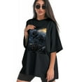 thumbnail image 3 of Plus Size Shirt for Women Black Tops for Women Oversized Short Sleeves Shirt for Women Roses T Shirt Crewneck Shirt for Women XL, 3 of 5