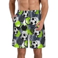 thumbnail image 2 of Uemuo Football Pattern Men's Swim Trunks Hawaiian Beach Bathing Suit Swimsuits Beach Quick-Dry Shorts with Pockets-Large, 2 of 9