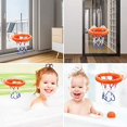 thumbnail image 5 of Juego de aro de baloncesto para niños, mini aro de baloncesto con 3 pelotas, juguete para piscina de verano, juguete para el baño, con ventosa, 5 of 5