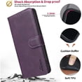 thumbnail image 4 of Wallet Case for Google Pixel 9A RFID Blocking Flip Cover with Card Slots & Kickstand Purple, 4 of 7