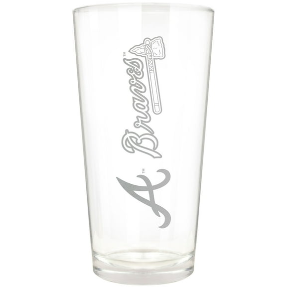 Atlanta Braves Etched 16oz. Vertical Rally Cry Pint Glass