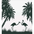 thumbnail image 3 of Nature Duvet Cover Set, Flamingo Birds and Palm Trees in Miami Exotic Tropical Natural Scenery Art, Decorative 2 Piece Bedding Set with 1 Pillow Shams, Twin Size, Pale Mauve Black, by Ambesonne, 3 of 3