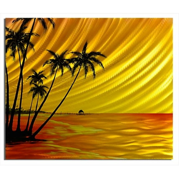 24 X 20 in. Island Sunset Single-Paneled Handmade Metal Wall Art