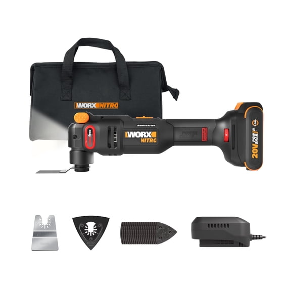 Worx Nitro WX698L 20V Cordless Oscillating Tool with VibraFree Technology (Battery & Charger Included)