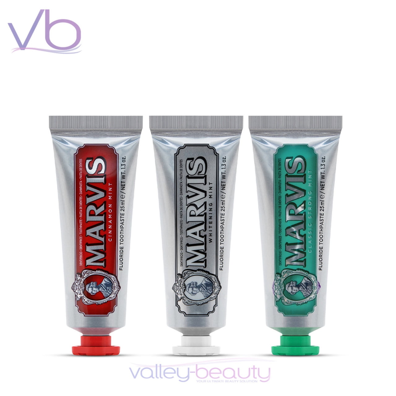Marvis Travel with Flavor Set | Original Mint Toothpastes (3x25ml)