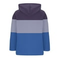 thumbnail image 2 of Fancifize Womens Oversized Striped Hoodies Fleece Sweatshirts Trendy Zip Up Color Block Outfits Casual Y2k Outwear Fall Winter Hooded Jackets, 2 of 4