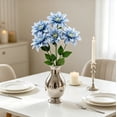 thumbnail image 2 of 4 Head Realistic Dahlia Artificial Flower Bouquet, Premium Silk Faux Floral Arrangement, Elegant Decor for Wedding, Party, Home, Vase, Table Centerpiece & Event, Blue, 2 of 7