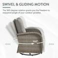 thumbnail image 5 of PARKWELL 7-Piece Outdoor Patio Conversation Set,Wicker 6-Seat High Back Furniture with Glider Loveseat, Swivel Gliders, Ottomans and Coffee Table,Gray Wicker Gray Cushions, 5 of 13