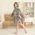 thumbnail image 4 of FORMRS Niños Bathrobe Unisex Hooded Robe Soft Plush Pajamas Sleepwear, Size 2-3T, Dark Floral, 4 of 7