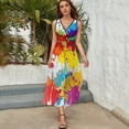 thumbnail image 3 of Splatter Color Background Sleeveless Dress Dresses Women Summer Evening Dresses Ladies Bohemia Long Dresses, 3 of 9