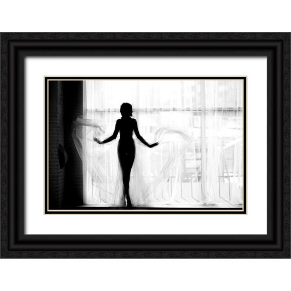 Anna 14x11 Black Ornate Wood Framed with Double Matting Museum Art Print Titled - Porcelain Figurine
