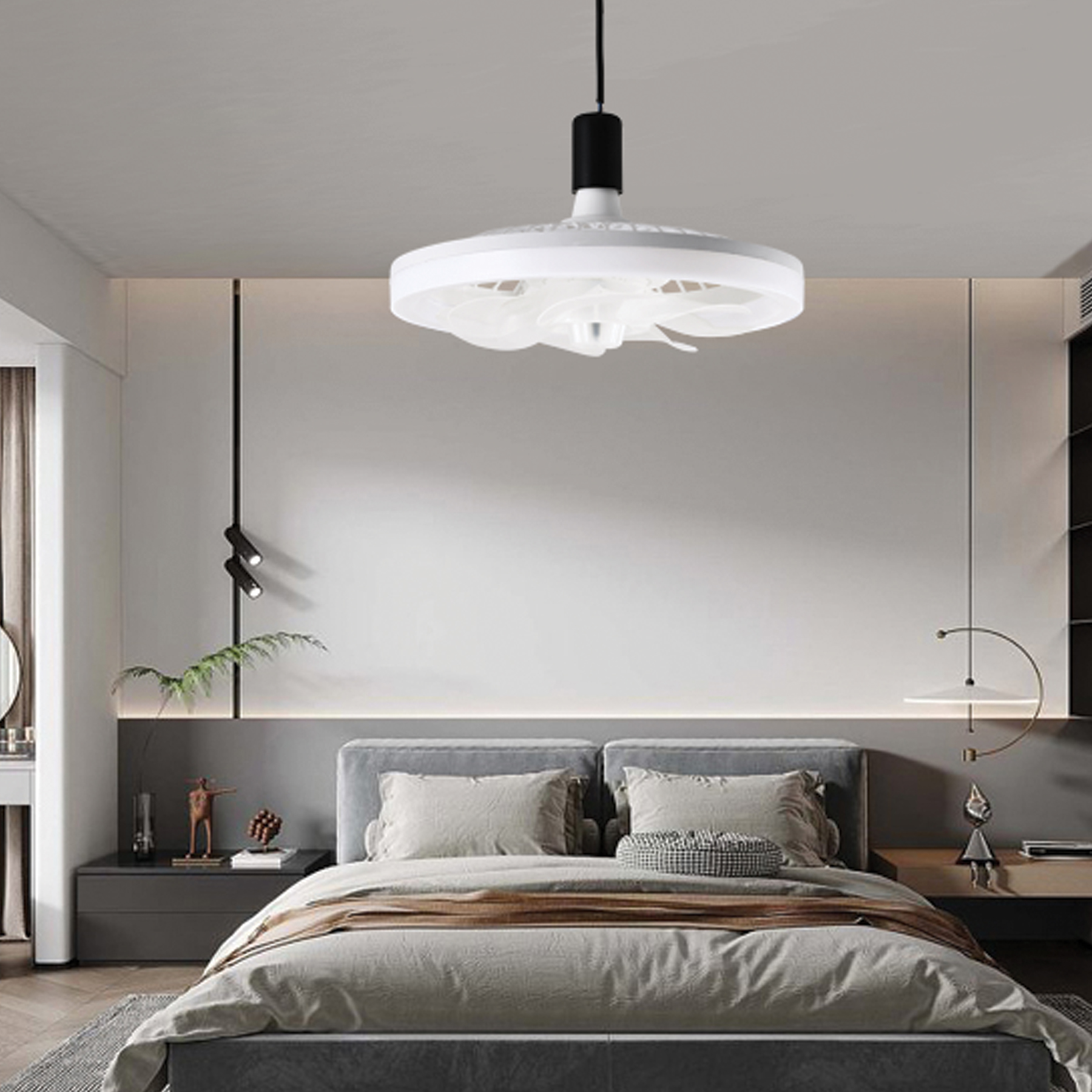 MI TAG Socket Fan LED Light , Screw-in ceiling fan with light, remote controlled socket fan light