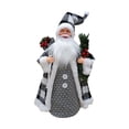 thumbnail image 2 of Papá Noel de pie, regalos decorativos para fiestas, esculturas, estatuas de muñecas para tienda, ventana, mesa de centro, sala de estar, inauguración Gris perfecl Figuritas de Papá Noel, 2 of 6