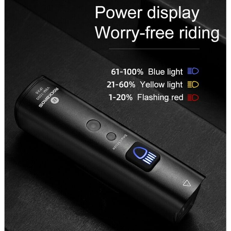 ROCKBROS Bicycle Head Light 1000LM Type-C Rechargeable Hoisting Cycling Front Light Waterproof 4500mah Aluminum Shell Bike Flashlight I1935133766