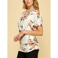 thumbnail image 3 of Made by Johnny Women's Dolman Drape Top with Side Shirring XXXL WHITE_FLORAL, 3 of 6
