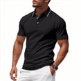 thumbnail image 1 of Camisa Casual de Corta para Hombre - Colección de Colores Lisos - Verano 2025 Negro M, 1 of 7