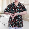 thumbnail image 1 of Camisa con cuello en V para mujer, top exfoliante de uniforme de enfermera, uniforme de trabajo de enfermera de manga corta, top exfoliante 2XL, 1 of 8