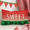 thumbnail image 5 of Summer Life is Sweet Lumbar Decorative Rectangle Pillow Cover 12 x 20, Red Green Watermelon Porch Patio Outdoor Pillowcase, Fruit Seasonal Sofa Couch Cushion Case Home Decor, 5 of 6
