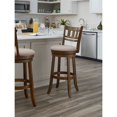 thumbnail image 3 of Swivel Stool 30" with Slatted Back in Burnt Brown Finish, 3 of 7