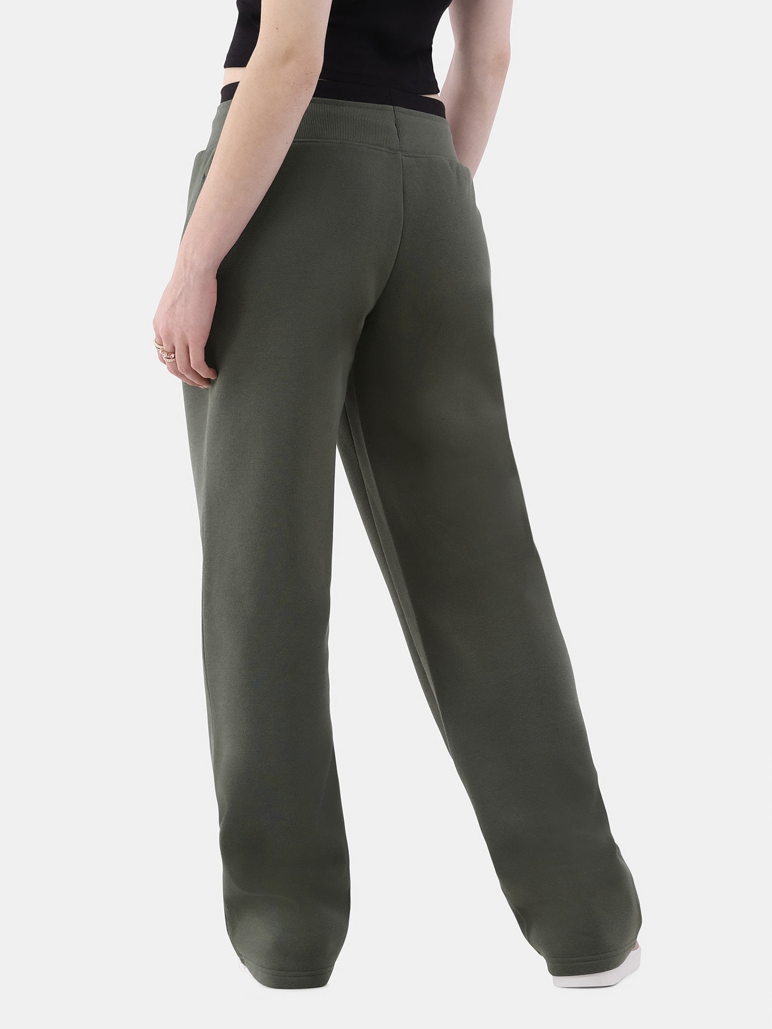 HDEX ■ Women's Double Waist Sweatpants No Boundaries Double Waistband Sweatpants, 31” Inseam, 2