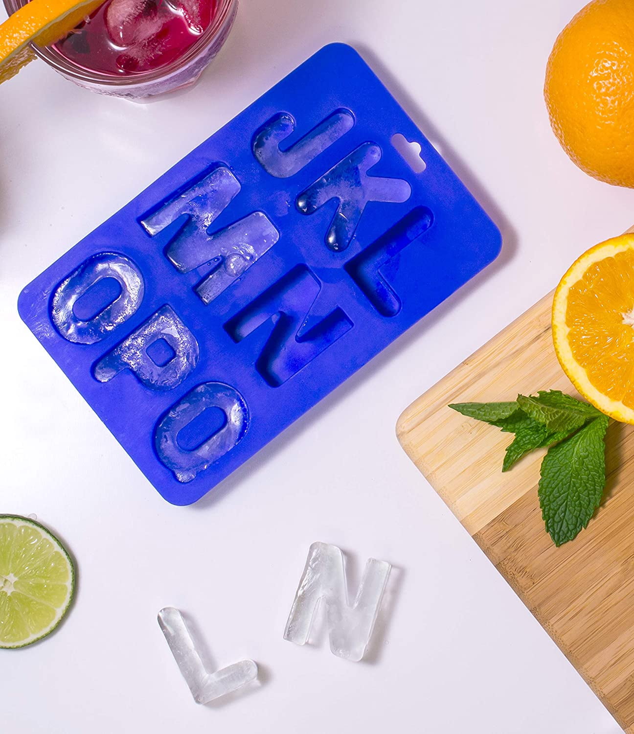HIC Harold Import Co. Eat Your Words Ice Cube Tray Baking Mold 43819, Non-Stick Silicone, FDA Approved, Makes 26 Letters, Set of 3