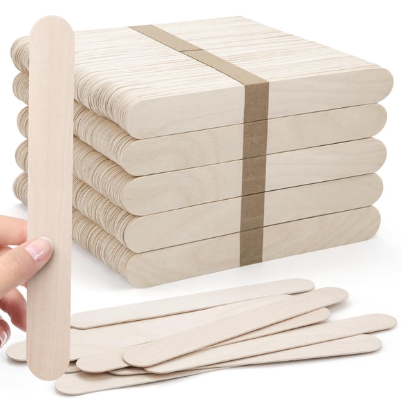 Palitos de manualidades WISYOK jumbo de madera de 20 cm, 500 piezas