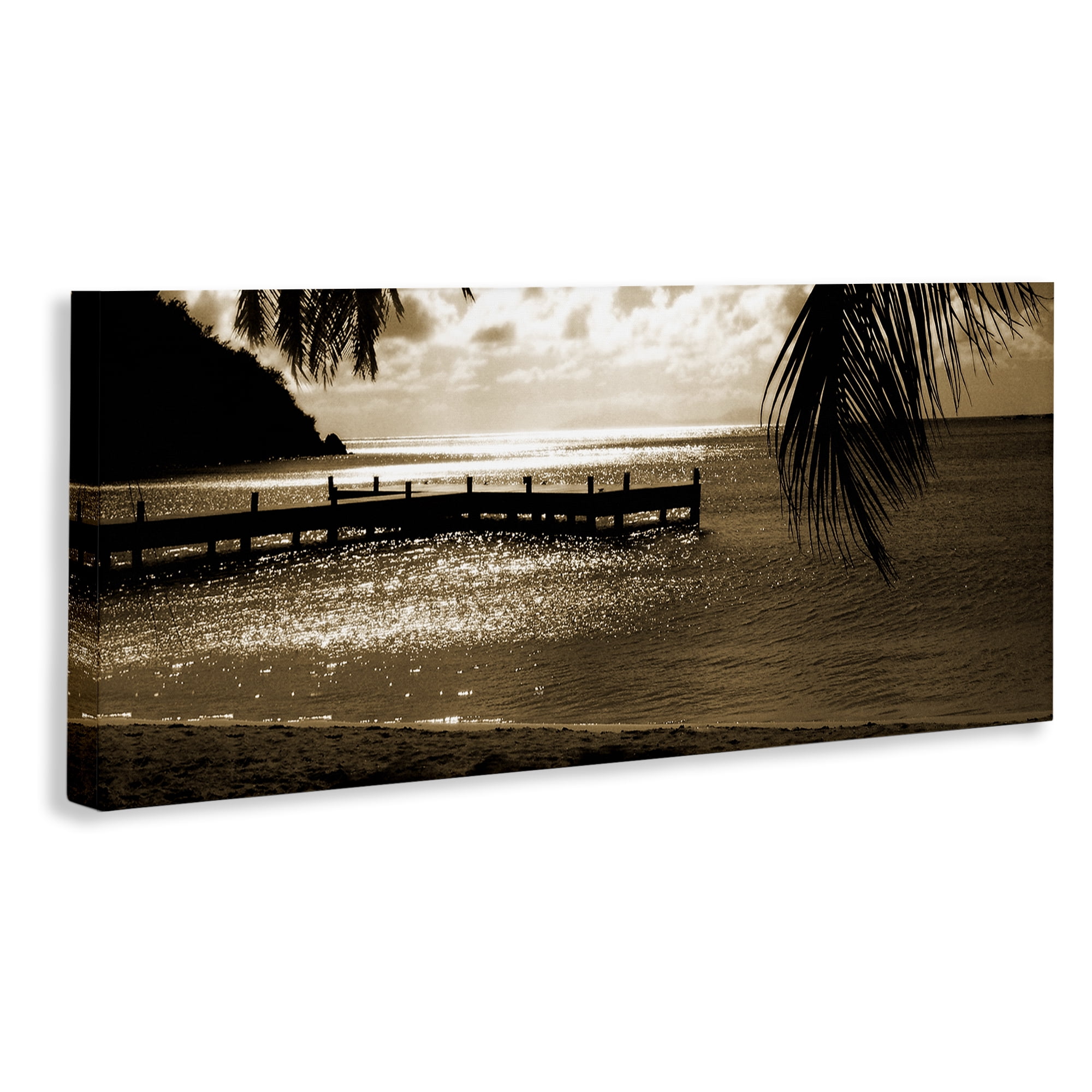 Stupell Industries Wooden Jetty Dock Landscape & Nature Photography Wrapped Canvas Art Print Wall Art, 30 x 13