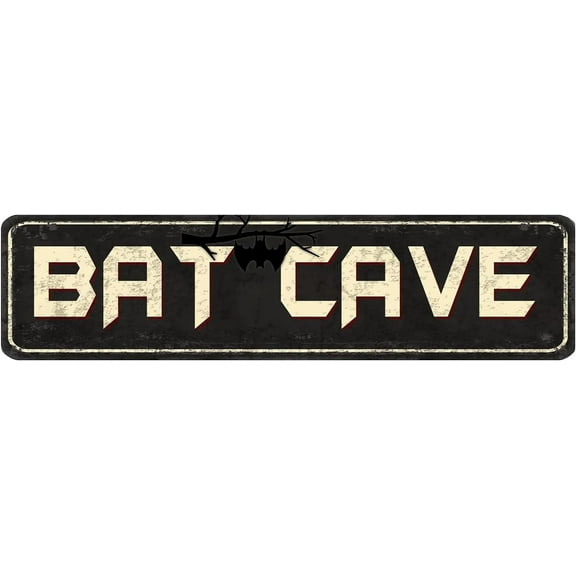 Bat Cave Sign Vintage Garage Home Decoration Sign Street Sign Art Wall Metal Sign 4"x16"