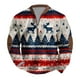 thumbnail image 2 of Ceisia Warm Stretchy Mens Loose Fit Christmas Fair Isle Print Half-Zip Stand Collar Sweatshirt Gifts, 2 of 3