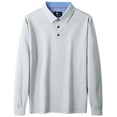 thumbnail image 5 of SPEEDRUN Men's Golf Polo Shirts Casual Business Long Sleeve Polo Shirt for Men Moisture Wicking Dry Quickly Cationic Tennis Golf T-Shirts Light Gray 2XL, 5 of 7