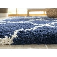 thumbnail image 4 of SAFAVIEH Hudson Jaye Plush Geometric Shag Area Rug, Navy/Ivory, 5' x 5' Round, 4 of 8