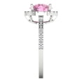 thumbnail image 3 of Clara Pucci 14K White Gold 1.8ct Pink Halo Ring for Women, 3 of 8
