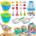thumbnail image 1 of Eicaus Juego de juguetes de playa para niños de 46 piezas con cubos, 1 of 7