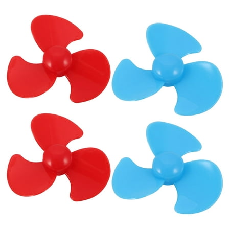 4pcs Plastic 3 Vanes Propeller 56mm Dia Blue Red for RC Boat Airplane
