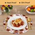 thumbnail image 4 of Orange Floral Round 13 Inch Placemats Set of 8, Vintage Cornflower Leaves Rustic Plants HeatResistant Non Slip Place Mats for Dining Table, Wipeable Braided Kitchen Table Mats for Housewarming, 4 of 9