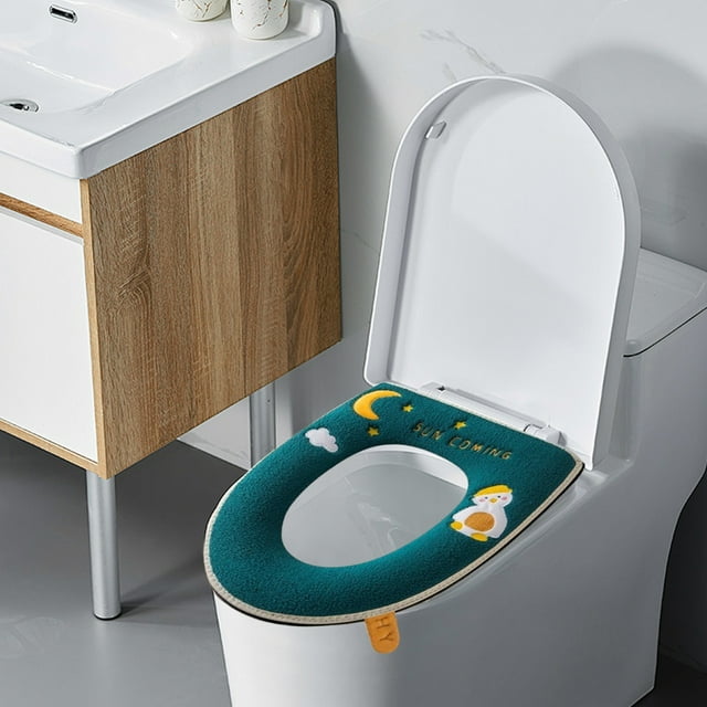 Baño, Organizadores y almacenamiento para baño, Asiento de inodoro con cremallera, Bordado para el hogar, Lavadora, Funda para asiento de inodoro, Lavadora bonita, Asiento de inodoro Four Seasons, Ori